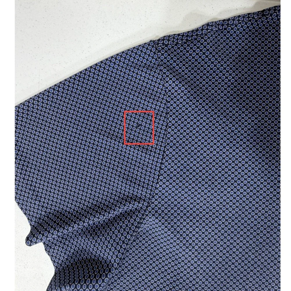 Polo Ralph Lauren Polo Shirt 3XB Blue Geometric Circle Print Cotton FLAW READ